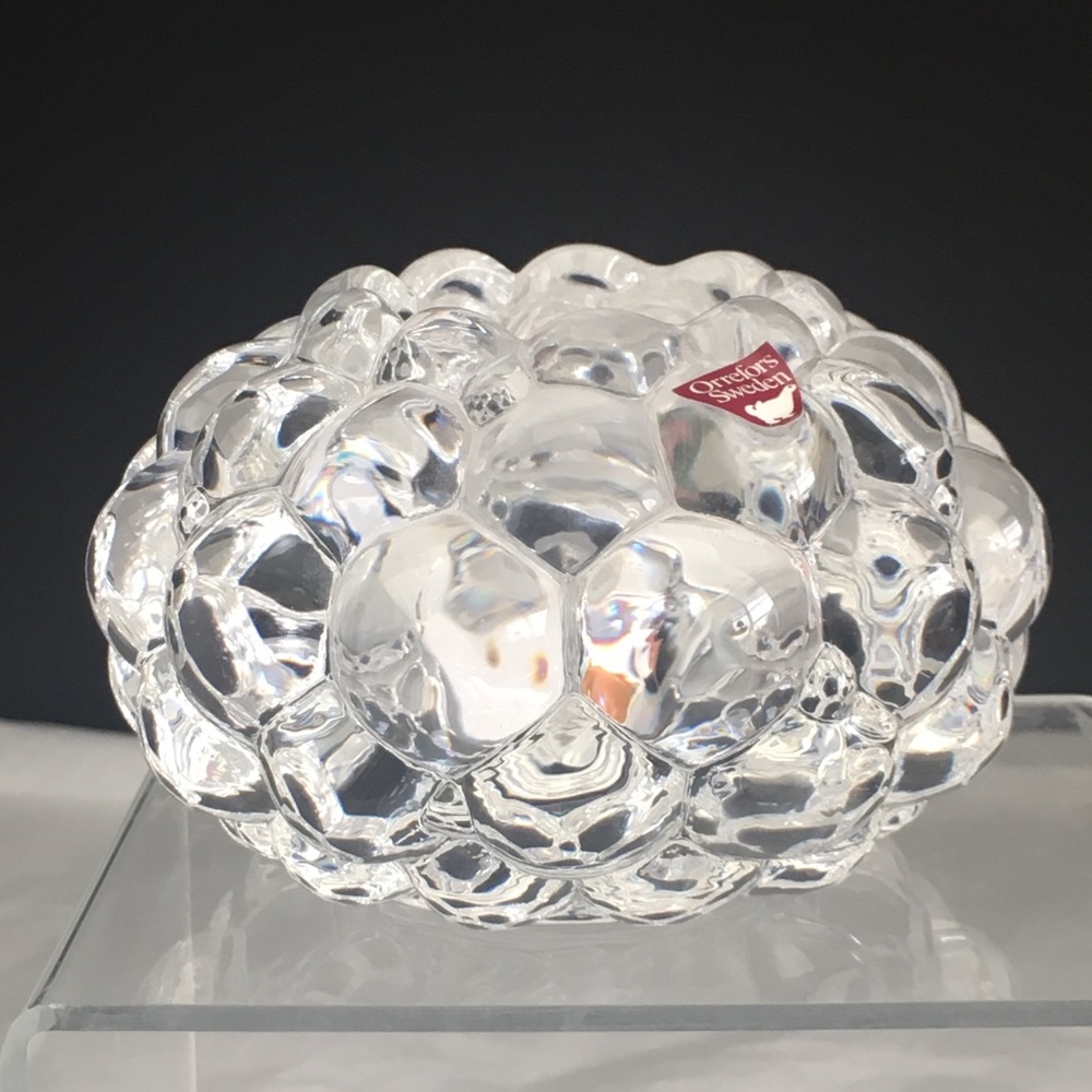 Orrefors Sweden Crystal Votive Candle Holder Signed Tea Light